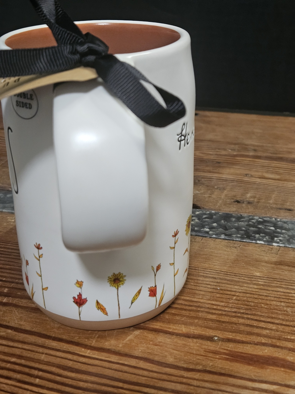 Rae Dunn White 'Fall for Jesus' Ceramic Mug with Autumn Floral Accent - Picture 4 of 6